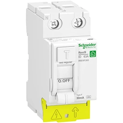 Image de Schneider Electric R9PRF263 RESI9 interrupteur différentiel 2P 63A 30mA Type Fsi peignable Int Diff XP