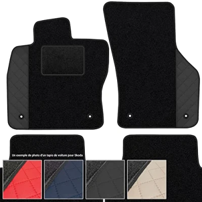 Image de Tapis de Voiture en Moquette 4 pièces Sol antidérapant pour Automobile Un Design Accrocheur Adapte pour: Skoda Superb III Depuis 2015 Noir