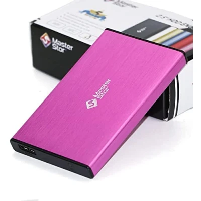 Image de Peak Health MasterStorb Disque dur externe USB 3.0 ultra rapide pour ordinateur portable SATA 2,5&quot; Rouge/argenté/noir/bleu/rose 250 Go