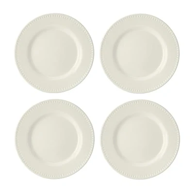 Image de Mikasa Cranborne Lot de 4 assiettes à dessert rondes en grès Crème 21 cm Passe au micro ondes et lave vaisselle