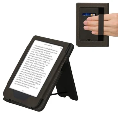 Image de kwmobile Étui pour liseuse électronique Compatible avec Kobo Clara 2E Housse Rabat Simili Cuir Bleu foncé