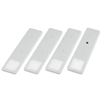 Image de Kalb Solid2 Lot de 4 lampes LED encastrées Gris argenté avec interrupteur 3 W 4000 K Blanc neutre Adaptateur x Longueur du câble 200 cm