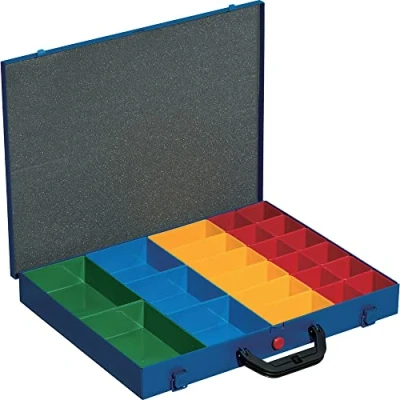 Image de Allit Metal Hardware Boîte avec 23 compartiments amovibles en 3 tailles Bleu