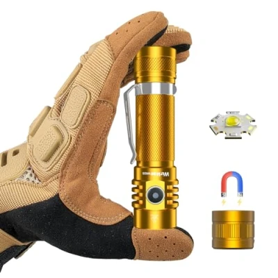 Image de Wurkkos WK03 Mini lampe de poche LED, 1200 lumens, rechargeable USB C extrêmement lumineuse avec LED 519A, étanche IP68, capuchon arrière magnétique, EDC portable