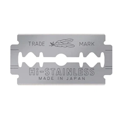 Image de Feather Lot de 10 lames rasage en acier inoxydable platine double Edge Razor