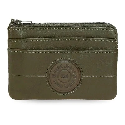 Image de Portefeuilles et porte monnaie Pepe Jeans Cracker en cuir de vache, noir, marron, vert, différentes tailles
