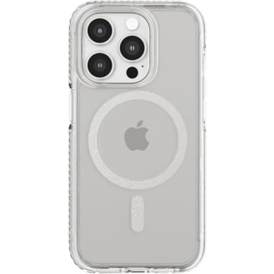 Image de tech21 Evo Crystal iPhone 15 Pro Compatible avec MagSafe Coque de Protection Contre Les Chocs Titane Blanc