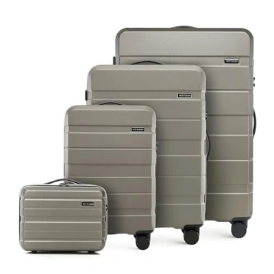 Image de WITTCHEN COMODO Line Ensemble de valises Valise Voyage Bagage Rigide en ABS Serrure TSA Taille (S+M+L+Trousse Toilette) Doré