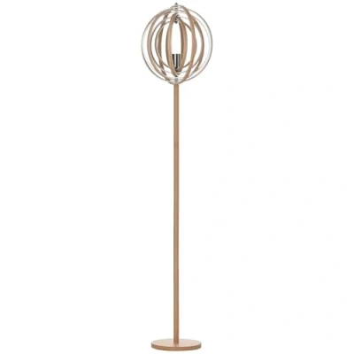 Image de HOMCOM Lampadaire sur Pied Circulaire 40 W Max. Abat Jour bois naturel clair dim. Ø 38 x 160 cm beige
