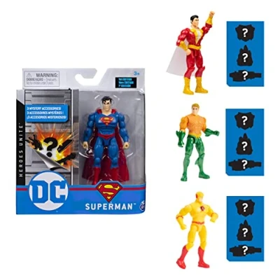 Image de DC UNIVERSE FIGURINE BASIQUE 10 cm COMICS Figurines Articulées À Collectionner Avec 3 Accessoires Mystère et 1 Mission 6056331 Modèle Aléatoire Jouet Enfant Ans +