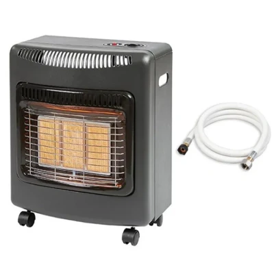 Image de FAVEX Chauffage d&#039;appoint à gaz Ektor Mini Livré avec tuyau visser Intérieur Brûleur Céramique Infrarouge 3 Puissances de Chauffe jusqu&#039;à 40 m² Noir