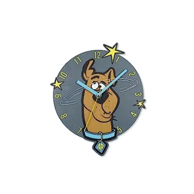 Image de Disney Scooby Doo SCO3002 Horloge murale en forme de noir, marron, bleu et jaune