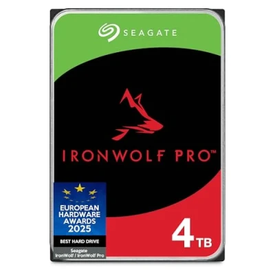 Image de Seagate IronWolf Pro, 4 to, Disque Dur d&#039;entreprise Interne NAS HDD CMR, 3,5, SATA 6 Gbits/s, 7 200 TR/Min, 256 Mo de mémoire Cache, Rescue Services (ST4000NT001)
