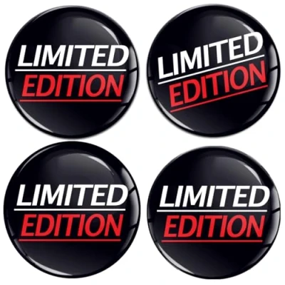 Image de SkinoEu 4 x 50mm Autocollant 3D Silicone Cache Moyeu Capuchons de Centre Enjoliveurs Roue Voiture Moyeux Jante Universel Limited Edition Édition Limitée A 550