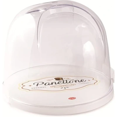 Image de Snips, Porte Panettone &amp; Pandoro avec 2 Fermetures de Sécurité, Transparent, Cloche Alimentaire 27 x 26 22 cm, Made in Italy
