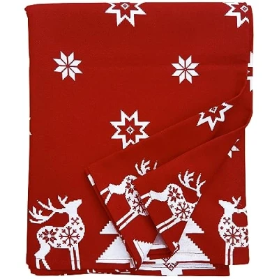 Image de Ragged Rose Tessa Nappe Motif Sapin Rouge