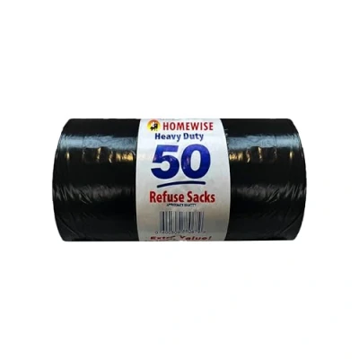 Image de Homewise Lot de 50 sacs poubelle robustes 100 l,Noir,Pour ordures,Respectueux l&#039;environnement, le bureau et jardin,Sacs extra résistants fabriqués à partir matériaux recyclés