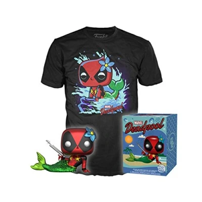 Image de Funko 889698340359 Ensemble de figurines Pop &amp; Tee Marvel Deadpool Sirène Taille L Multicolore