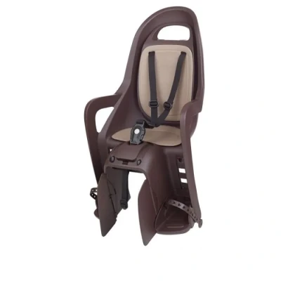 Image de POLISPORT 8406100016 Siège arrière écologique Groovy CFS pour vélos avec Roues de 26&#039;&#039; à 29&#039;&#039; adapté aux Enfants pesant 9 22Kg ancrage sur Le Porte Bagages en Color Marron Foncé/Marron