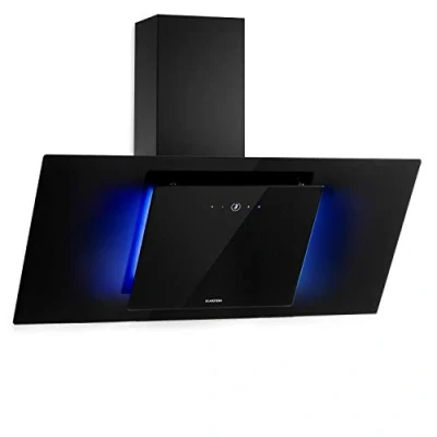 Image de KLARSTEIN Eleonora hotte aspirante, CEE A++, capacité: 426 m3/h, commande tactile, éclairage LED RVB, 60 dB, évacuation ou recirculation d&#039;air, filtre à graisse, 90cm noir
