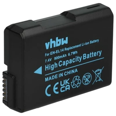 Image de vhbw Batterie compatible avec Nikon D3500, D5100, D5200, D5300 appareil photo digital reflex APRN (950mAh, 7,2V, Li ion) puce