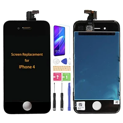 Image de SRJTEK Kit de remplacement complet pour écran LCD d&#039;iPhone 4 A1349 A1332 Noir Sans cadre