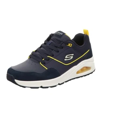 Image de Skechers Homme Uno Retro One Baskets, Maille Jaune Daim Duraleather Marine, 45 EU