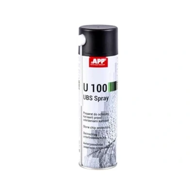 Image de APP U100 Spray Protection Bas de Caisse Anti gravillon pour carrosserie Flexible en Caoutchouc avec des propriétés antirouille, antigravillon et insonorisantes 500 ML Noir