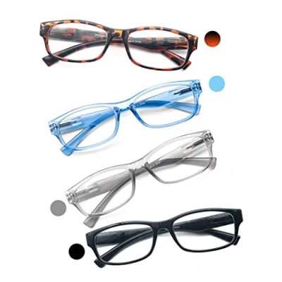 Image de HEEYYOK Un Paquet De 4 Lunettes Lecture pour Homme et Femme Loupe Leger Durable Branches a Ressort Confortable Couleurs melangees