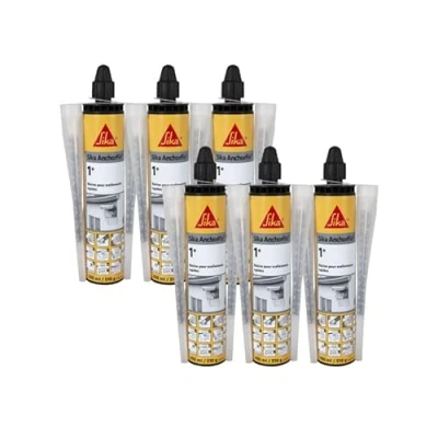 Image de Lot de 6 résines scellement chimique rapide SIKA Anchorfix 1 Plus Ton pierre 300ml