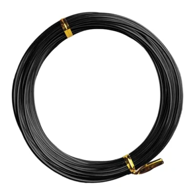 Image de 1 fil de bricolage en aluminium, 30 m x mm, flexible, floral, multi usage, pour bijoux, jardinage, artisanat, jouets (noir)