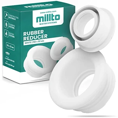 Image de Millto™ Réducteur En Caoutchouc Raccord De Tuyau Vidange 3 Bar Diamètre 50 x 32 mm Blanc
