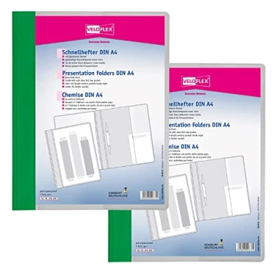Image de VELOFLEX A474104 Dossier de reporting VELOFORM, 2 pièces, DIN A4, vert, PVC, couverture avant transparente, convient pour les pochettes à prospectus