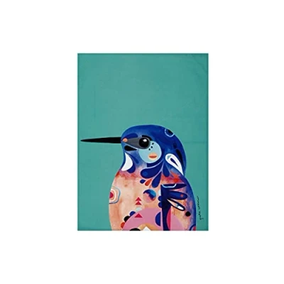 Image de Maxwell &amp; Williams Serviette de Table 100% Coton, Imprimé Martin Pêcheur à Dos Bleu, Collection Pete Cromer, 50 x 70 cm Multicolores