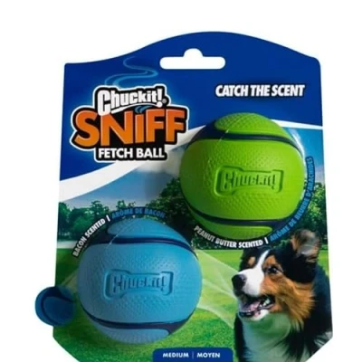 Image de Chuckit Balle Sniff 2 pack Bacon et Beurre de cacahuète