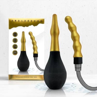 Image de 2 in 1 Poire de Lavement Intime Anus Douche à 300 ML avec Buse Anale Flexible, Oreilles Anti Reflux pour Côlon et Intestins, Right
