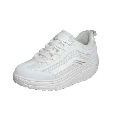 Image de Aerosoft Walker Chaussures à Lacets Confortables pour Homme et Femme Semelle intérieure Amovible en Mousse mémoire de Forme, Blanc., 42 EU