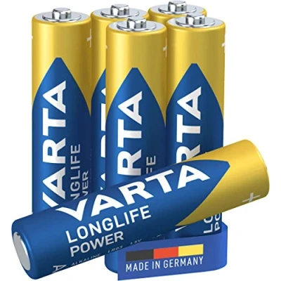 Image de VARTA Piles AAA, lot de 6, Longlife Power, Alcalines, 1,5V, adaptées aux jouets, souris sans fil, lampes poche, Made in Germany