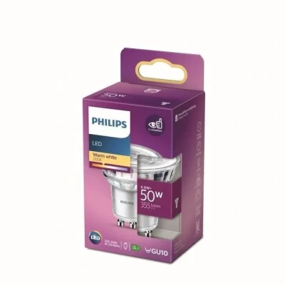 Image de Philips Ampoule LED Equivalent50W GU10 Blanc chaud Non Dimmable