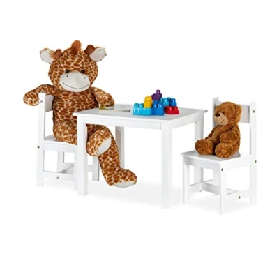 Image de Relaxdays Table, Dessiner avec 2 chaises. Moderne, d&#039;enfants, intérieur, Coin de la Chambre, MDF, 1 élément