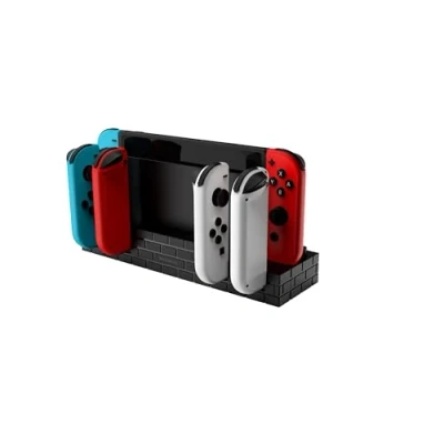 Image de EgoGear Station de charge USB pour Nintendo Switch Convient 4 Joy Con + 8 rangements jeux Indicateur LED Base antidérapante