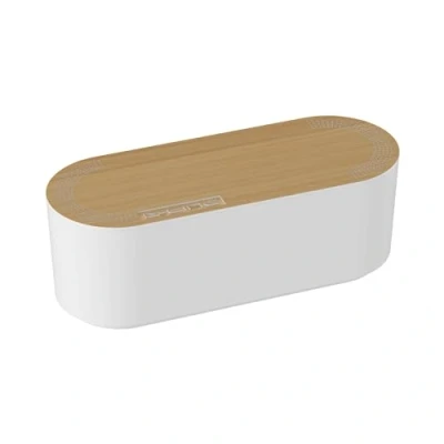 Image de D Line EU/CTUSMLO/SW Boîte de Rangement pour Câbles, Cache Câble, Multiprise, Garder les Câbles Bien Rangés Blanc avec Couvercle Bois, Petite 325 (L) x 125 (W) 115 mm (H)