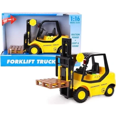 Image de Toyland® 23 cm (9&quot;) Transpalette à Chariot élévateur Friction Échelle (1:16) Jouet de Construction pour garçons avec lumières et Sons 3 Ans Plus