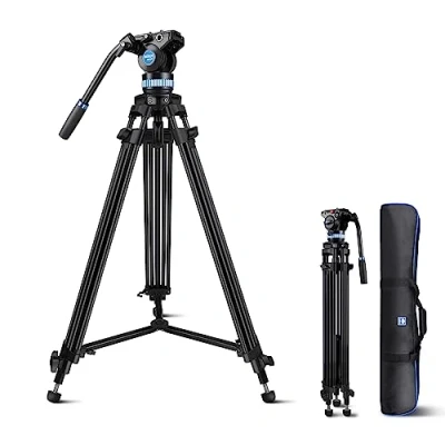 Image de SIRUI Trépied Vidéo AM 15S, en Alliage d&#039;Aluminium avec Tête Fluide Panoramique Flexible à 360, Plaque de Fixation Rapide, Compact et Léger, Charge Max 22lb/10kg.