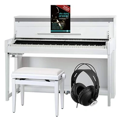 Image de Classic Cantabile UP 1 LA Piano Droit Numérique 88 Touches Clavier électronique à marteaux Synthetiseur avec USB, MIDI, 40 voix, 256 polyphonie Set Banc et Casque Chêne Clair