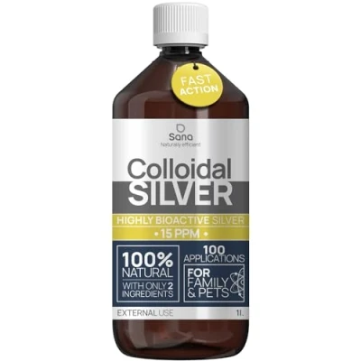 Image de Argent Colloïdal 15PPM 1000 ml ● Solution Haute Efficacité Certifiée Liquide 100% Naturel Pour Famille &amp; Animaux Usage Topique Carbone neutre