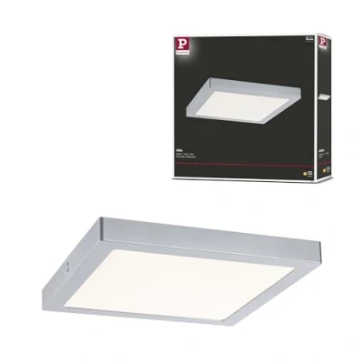 Image de Paulmann 70982 LED Abia carré incl. 1x22 watts Éclairage mat Panneau lumineux plastique luminaire de plafond 2700 K, Matière, 22 W, Chrome matt, ▭ 300x300mm