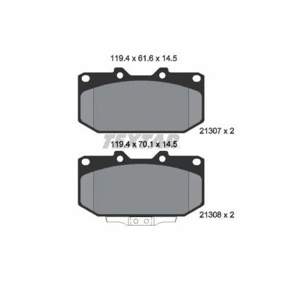 Image de TEXTAR 2130701 Jeu de plaquettes frein avec indicateur d&#039;usure SUBARU: Impreza II Berline, Break, I Berline