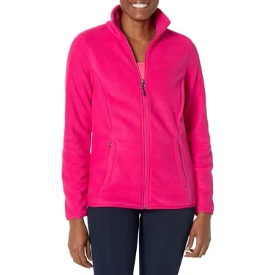 Image de Amazon Essentials Veste à Fermeture Éclair intégrale, en Polaire Douce, Coupe Classique (Grandes Tailles Disponibles) Femme, Rose, XS