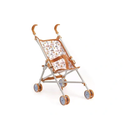 Image de Poussette de poupée grise et orange